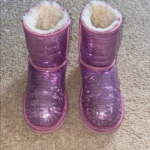 Girls pink sequence UGGs